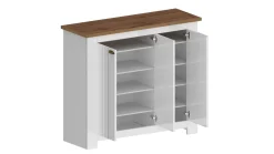 Scarpiera contemporanea 3 ante Silm Bianco Opaco e Rovere Wotan