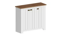 Scarpiera contemporanea 3 ante Silm Bianco Opaco e Rovere Wotan