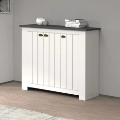 Scarpiera contemporanea 3 ante Silm Bianco Opaco e Ardesia