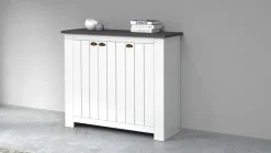 Scarpiera contemporanea 3 ante Silm Bianco Opaco e Ardesia