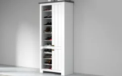 Scarpiera contemporanea 4 ante Silm Bianco Opaco e Ardesia