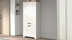 Scarpiera contemporanea 4 ante Silm Bianco Opaco e Rovere Wotan