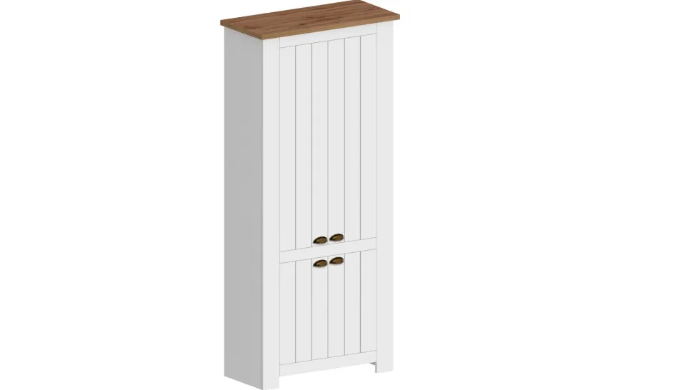 Scarpiera contemporanea 4 ante Silm Bianco Opaco e Rovere Wotan