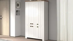 Scarpiera contemporanea 6 ante Silm Bianco Opaco e Rovere Wotan