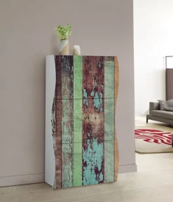 Scarpiera linea Mia 3 ante con serigrafia wood