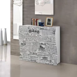 Scarpiera linea Mia 2 ante con serigrafia news paper