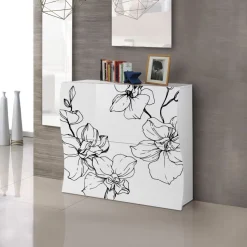 Scarpiera linea Mia 2 ante con serigrafia Fiore nero