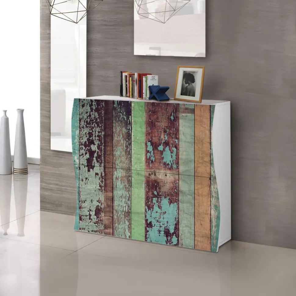 Scarpiera linea Mia 2 ante con serigrafia Wood