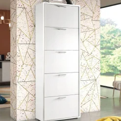Scarpiera Lite linea Ordinary 5 ante in finitura Bianco frassino