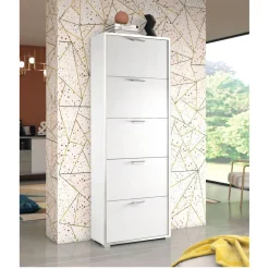 Scarpiera Lite linea Ordinary 5 ante in finitura Bianco frassino