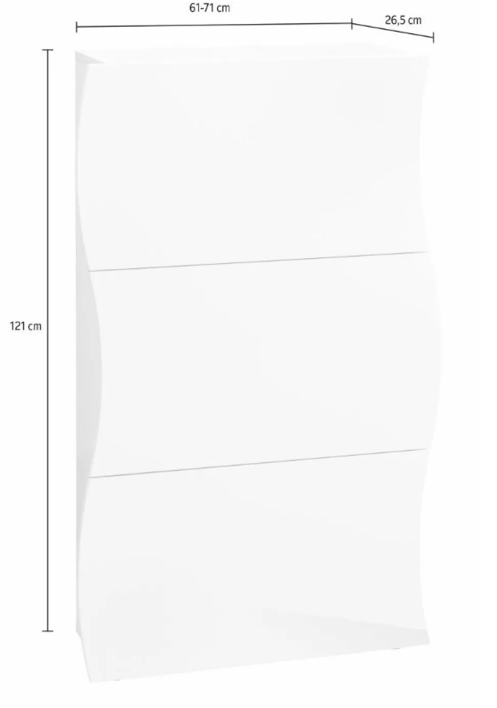 Scarpiera Moderna Mia 3 Ante in Bianco Lucido - Serigrafia Effetto Legno e Grafiche su Misura