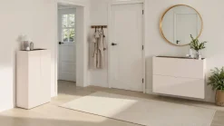Scarpiera salvaspazio 2 ante H 116 cm Linea Oasi in Cashmere Opaco e Rovere Mercure