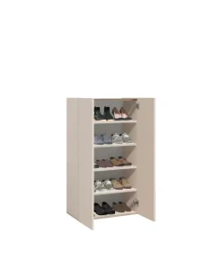 Scarpiera salvaspazio 2 ante H 116 cm Linea Oasi in Cashmere Opaco e Rovere Mercure