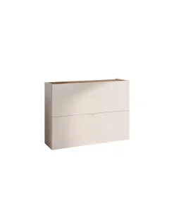 Scarpiera sospesa moderna 2 ante a ribalta Linea Oasi in Cashmere Opaco e Rovere Mercure