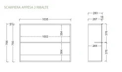 Scarpiera Sospesa salvaspazio 2 ante a ribalta finitura Bianco Lucido linea Multiuso