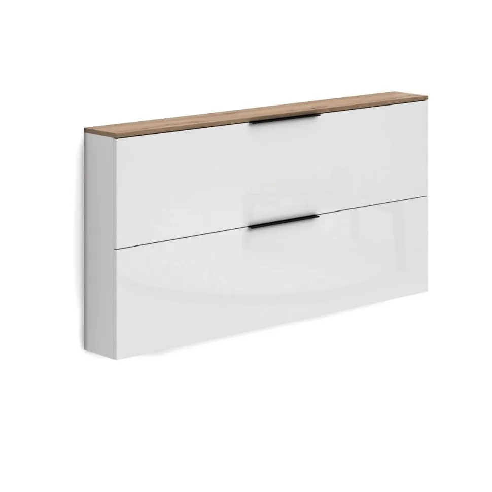 Scarpiera sospesa stretta 2 ante ribalta Slim disponibile in 2 colori