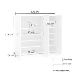 Scarpiera stretta 3 ante battenti Master con grafica geometrica