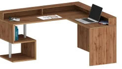 Scrivania angolare con sopralzo Cube in finitura Rovere Wotan