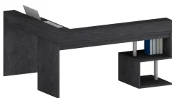 Scrivania angolare con sopralzo Cube in finitura Ardesia