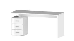 Scrivania con 3 cassetti Carson in Bianco Lucido
