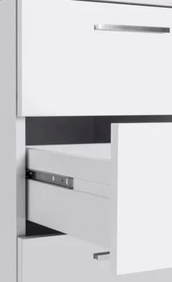 Scrivania con 3 cassetti Carson in Bianco Lucido