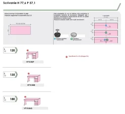 Scrivania con cassetti Cis disponibile in 3 misure e15 colorazioni