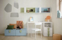 Scrivania con cassetti Perry linea Volo disponibile in 2 misure e 15 colorazioni