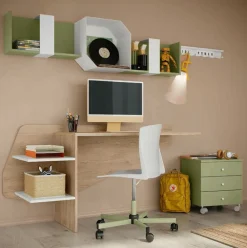 Scrivania con mensole Zuki linea Volo disponibile in 2 misure e 15 colorazioni