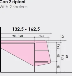 Scrivania con mensole Zuki linea Volo disponibile in 2 misure e 15 colorazioni
