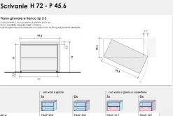 Scrivania con piano girevole spessore 5,5 cm disponibile in 2 versioni