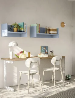 Scrivania con piano sagomato Coral linea Airone disponibile in 4 misure e vari colori