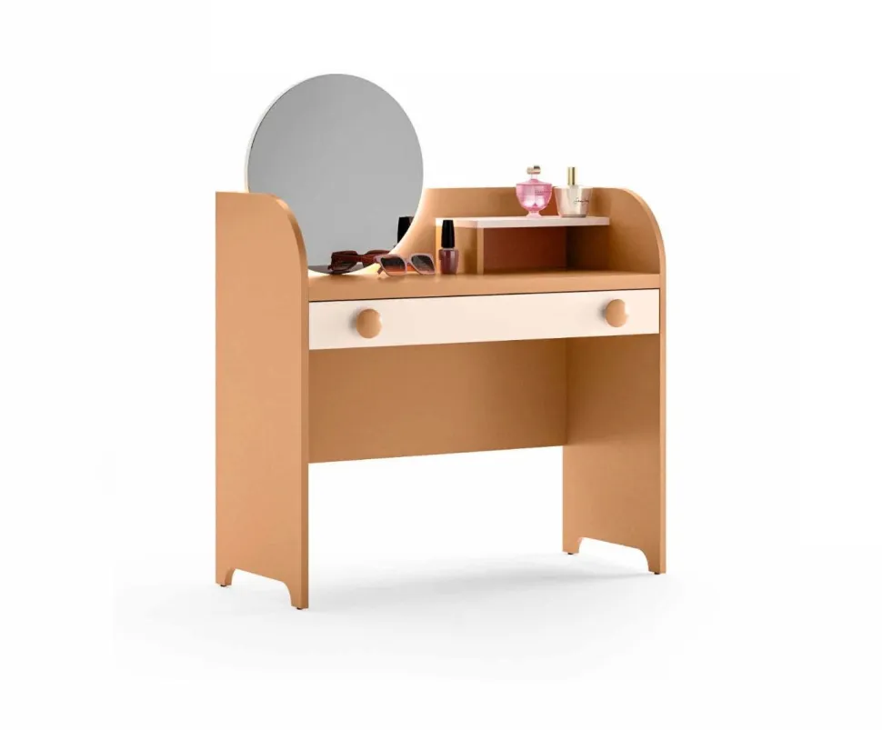 Scrivania da trucco Bet con specchio linea Colorfull disponibile in vari colori
