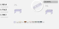 Scrivania moderna Alaska linea Omega disponibile in 3 misure e vari colori