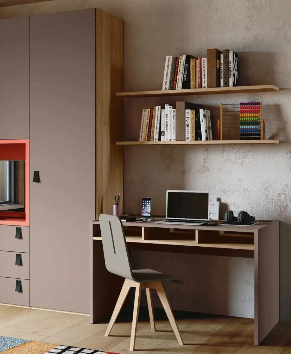 Scrivania moderna Bianca opaco con piano scorrevole disponibile in vari colori