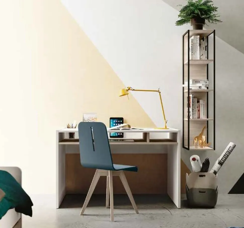 Scrivania moderna Bianca opaco con piano scorrevole disponibile in vari colori