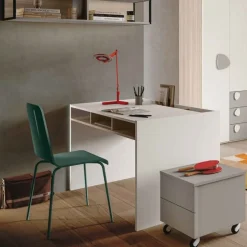 Scrivania moderna Bianca opaco con piano scorrevole disponibile in vari colori