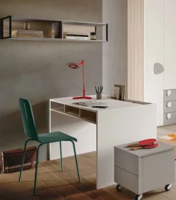 Scrivania moderna Bianca opaco con piano scorrevole disponibile in vari colori