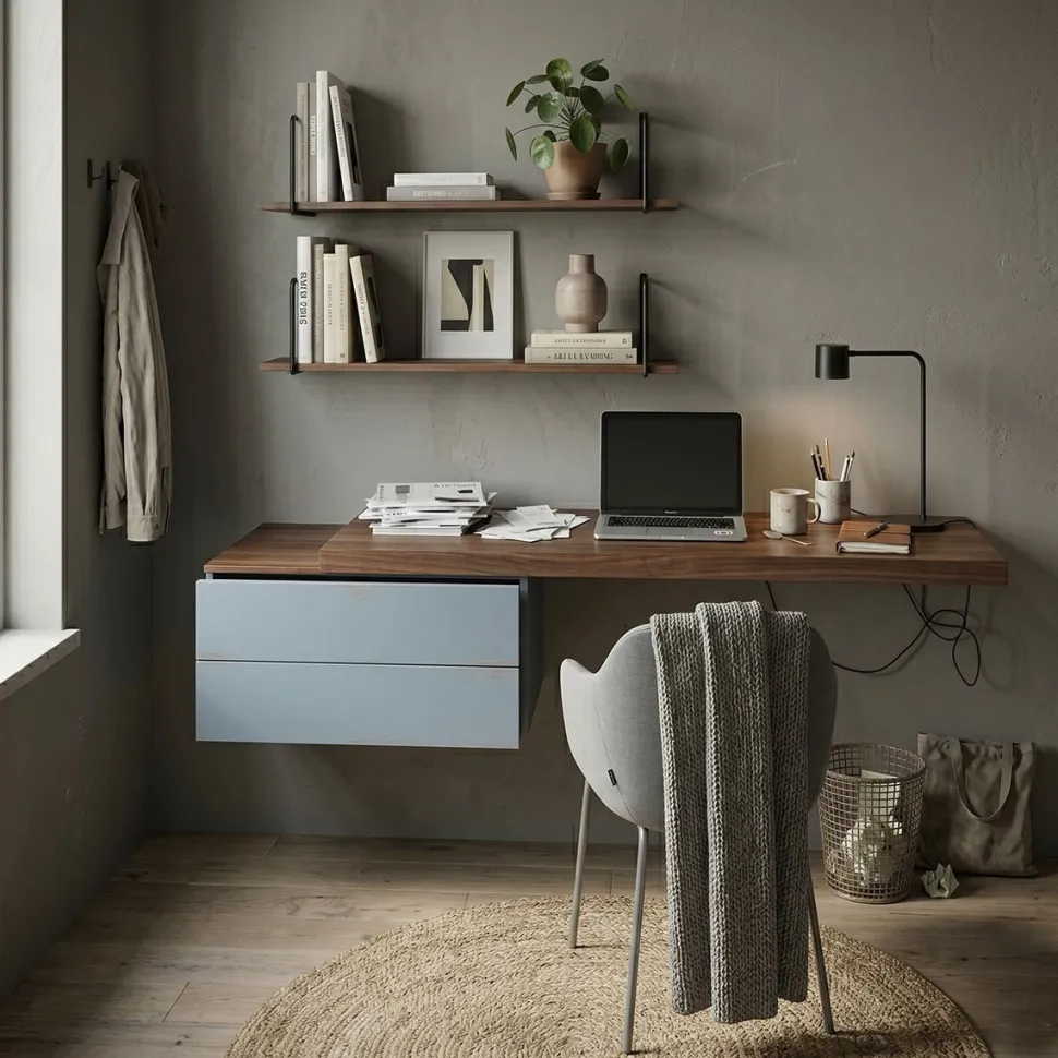 Scrivania Sospesa con cassettoni in diverse misure Colori Personalizzabili