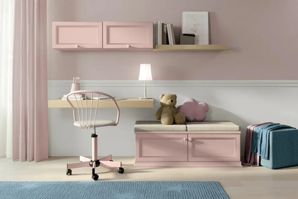 Scrivania sospesa moderna Luna linea Omega disponibile in 3 misure e vari colori