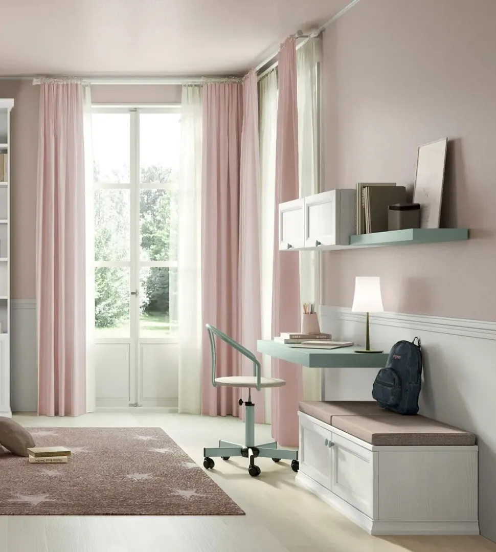 Scrivania sospesa moderna Luna linea Omega disponibile in 3 misure e vari colori