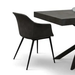 Sedia con braccioli Elly imbottita in Ecopelle