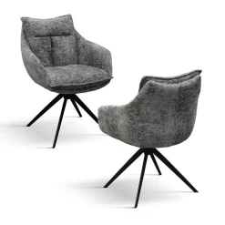 Sedia con braccioli imbottita in tessuto Alfred disponibile in 2 colori
