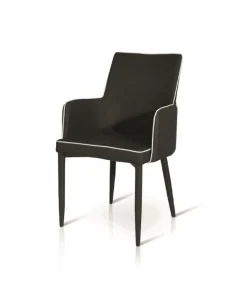 Sedia con braccioli imbottita e rivestita in tessuto Bimi disponibile in 3 colori