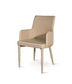 Sedia con braccioli imbottita e rivestita in tessuto Bimi disponibile in 3 colori