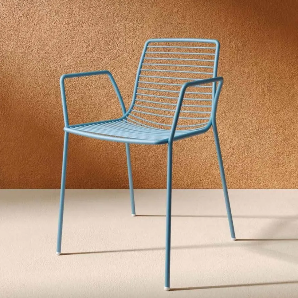 Sedia con struttura e seduta in acciaio zincato e verniciato Ermocolle