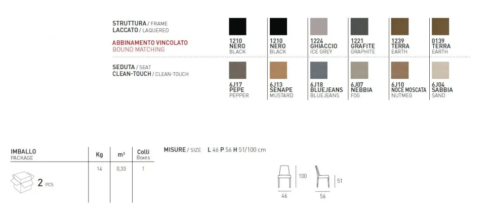 Sedia con struttura in legno e seduta imbottita Zurigo disponibile in 6 colori