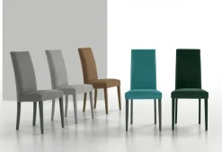 Sedia con struttura in legno e seduta imbottita Lugano disponibile in 6 colori