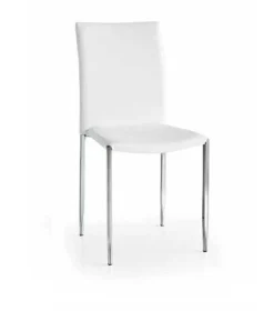 Sedia imbottita e rivestita in ecopelle Leila disponibile in 3 colori