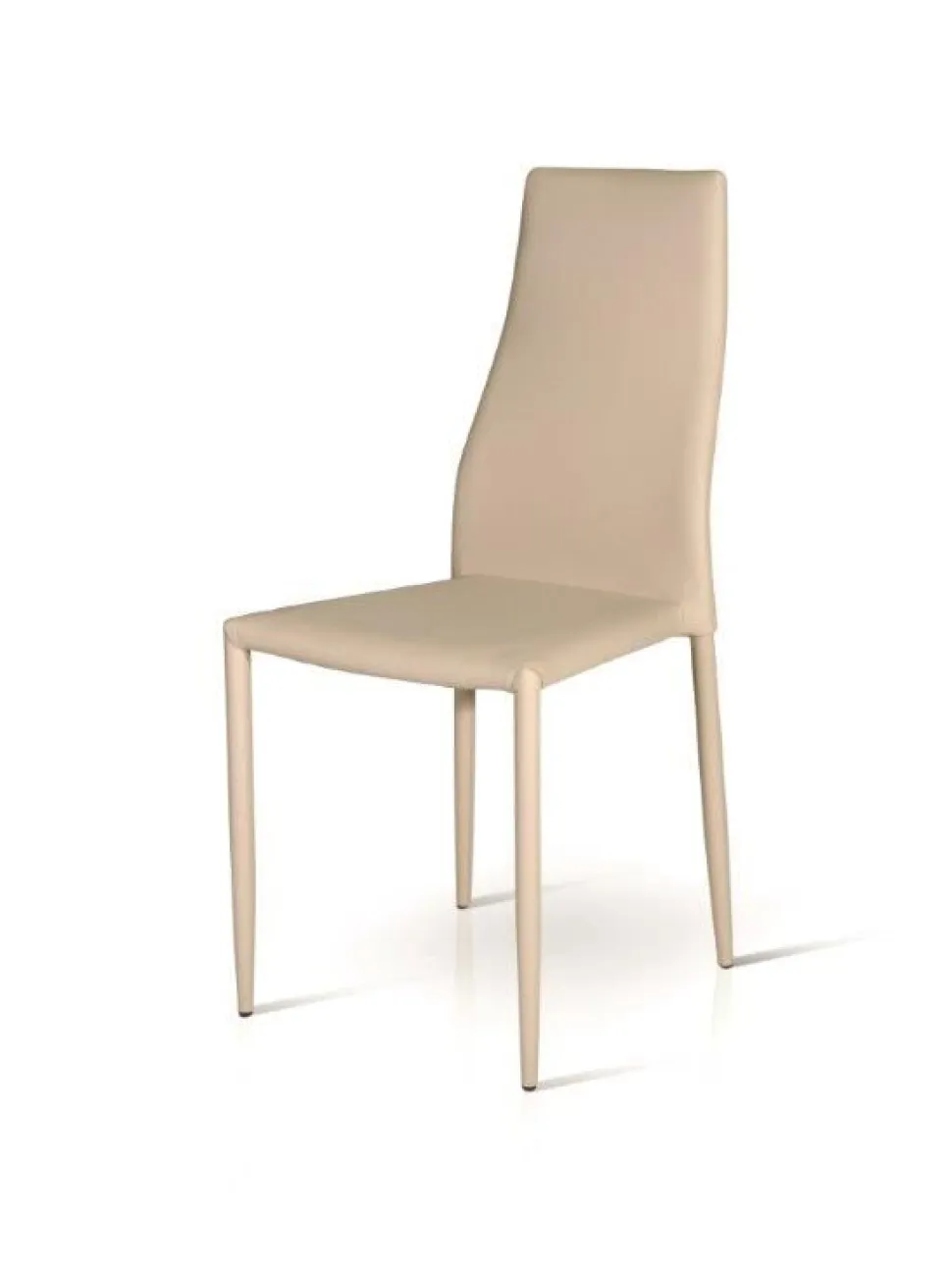 Sedia imbottita e rivestita in ecopelle Tena disponibile in 2 colori