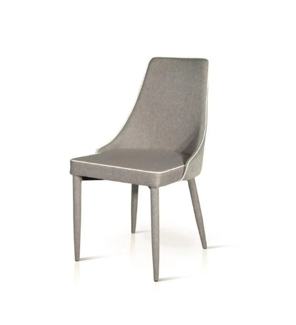 Sedia imbottita e rivestita in tessuto Bimi disponibile in 3 colori